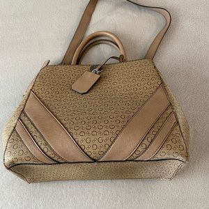 Beige Guess Shoulder Handbag